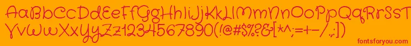 Craftygirls Font – Red Fonts on Orange Background