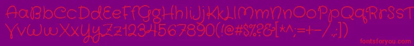 Craftygirls Font – Red Fonts on Purple Background