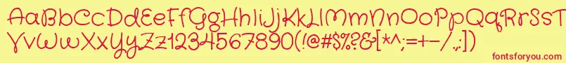 Craftygirls Font – Red Fonts on Yellow Background