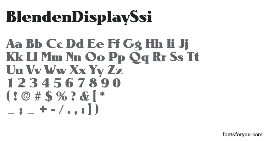 A fonte BlendenDisplaySsi – alfabeto, números, caracteres especiais