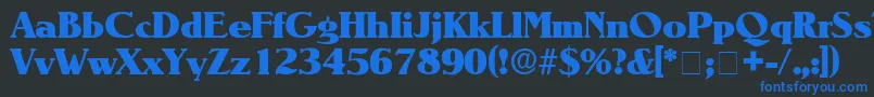 BlendenDisplaySsi Font – Blue Fonts on Black Background