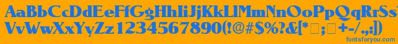 BlendenDisplaySsi Font – Blue Fonts on Orange Background