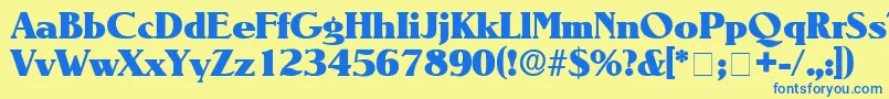 BlendenDisplaySsi Font – Blue Fonts on Yellow Background