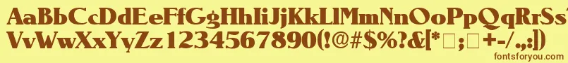 BlendenDisplaySsi Font – Brown Fonts on Yellow Background