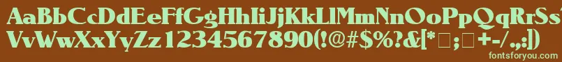 BlendenDisplaySsi Font – Green Fonts on Brown Background