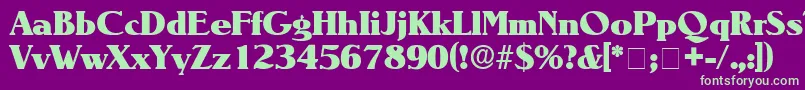 BlendenDisplaySsi Font – Green Fonts on Purple Background