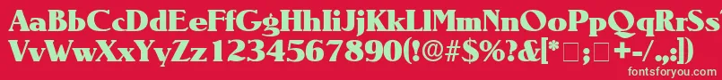 BlendenDisplaySsi Font – Green Fonts on Red Background