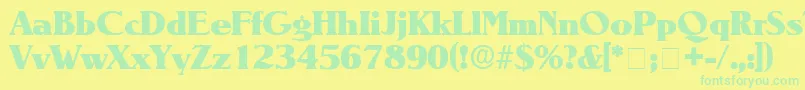 BlendenDisplaySsi Font – Green Fonts on Yellow Background