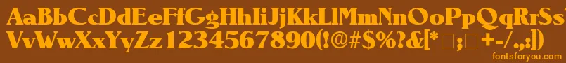 BlendenDisplaySsi Font – Orange Fonts on Brown Background