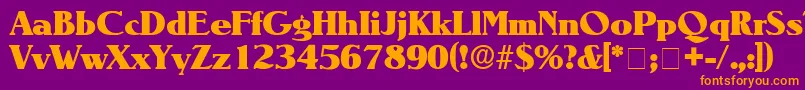 BlendenDisplaySsi Font – Orange Fonts on Purple Background