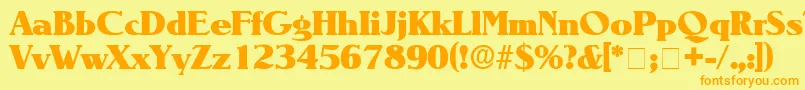 BlendenDisplaySsi Font – Orange Fonts on Yellow Background