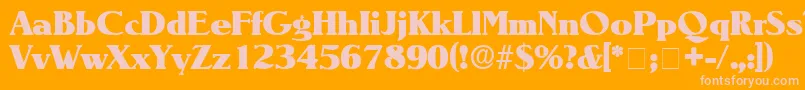 BlendenDisplaySsi Font – Pink Fonts on Orange Background