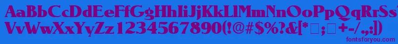 BlendenDisplaySsi Font – Purple Fonts on Blue Background