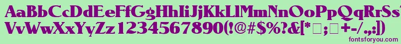 BlendenDisplaySsi-Schriftart – Violette Schriften auf grünem Hintergrund