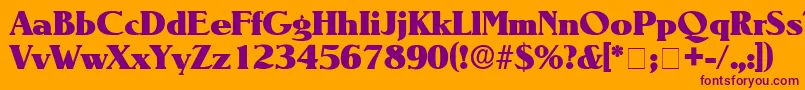 BlendenDisplaySsi Font – Purple Fonts on Orange Background