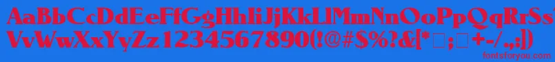 BlendenDisplaySsi Font – Red Fonts on Blue Background