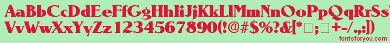 BlendenDisplaySsi Font – Red Fonts on Green Background