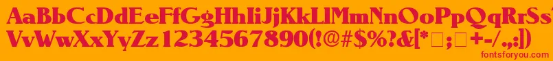 BlendenDisplaySsi Font – Red Fonts on Orange Background