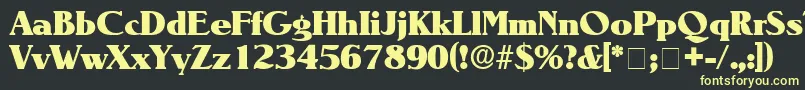 フォントBlendenDisplaySsi – 黒い背景に黄色の文字