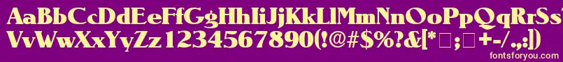 BlendenDisplaySsi Font – Yellow Fonts on Purple Background