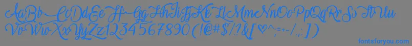 VampireCalligraphyOtf-Schriftart – Blaue Schriften auf grauem Hintergrund