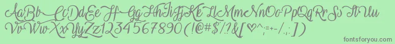 VampireCalligraphyOtf Font – Gray Fonts on Green Background