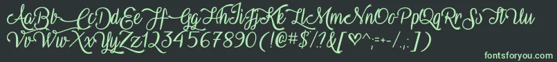 VampireCalligraphyOtf Font – Green Fonts on Black Background