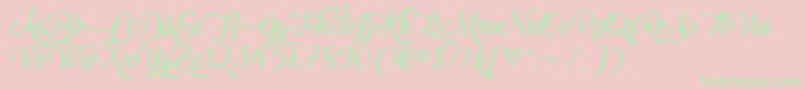 VampireCalligraphyOtf Font – Green Fonts on Pink Background