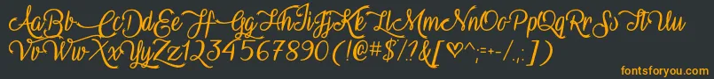 VampireCalligraphyOtf Font – Orange Fonts on Black Background