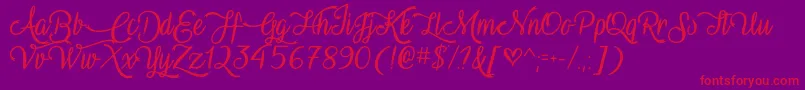 VampireCalligraphyOtf Font – Red Fonts on Purple Background