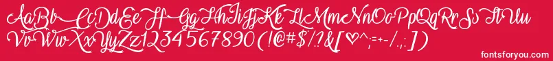 VampireCalligraphyOtf Font – White Fonts on Red Background