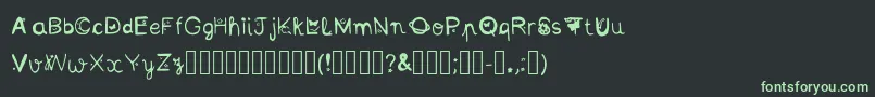 フォントKittystuff – 黒い背景に緑の文字