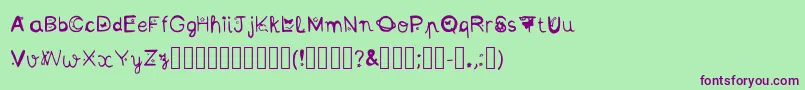 Kittystuff Font – Purple Fonts on Green Background