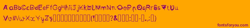 Kittystuff Font – Purple Fonts on Orange Background