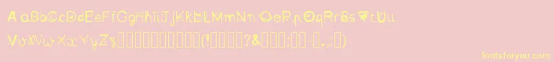 Kittystuff Font – Yellow Fonts on Pink Background