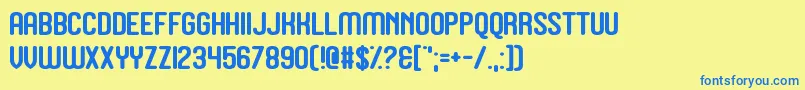 Czcionka Juicebox – niebieskie czcionki na żółtym tle