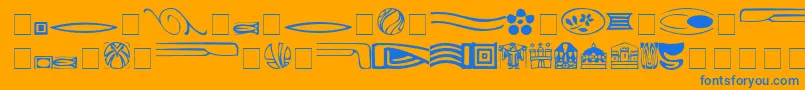 GriffinOneDingbats Font – Blue Fonts on Orange Background