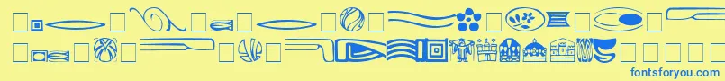 GriffinOneDingbats Font – Blue Fonts on Yellow Background