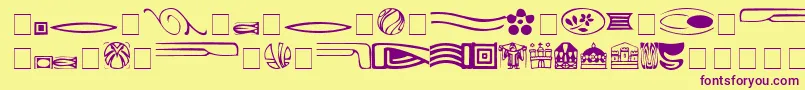 GriffinOneDingbats Font – Purple Fonts on Yellow Background