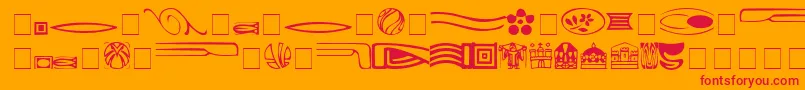 GriffinOneDingbats Font – Red Fonts on Orange Background