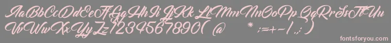 VoiceOfTheHighlander-Schriftart – Rosa Schriften auf grauem Hintergrund