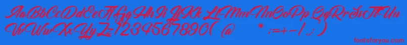 VoiceOfTheHighlander Font – Red Fonts on Blue Background