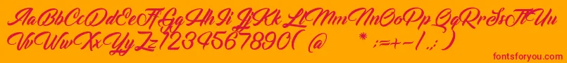 VoiceOfTheHighlander Font – Red Fonts on Orange Background