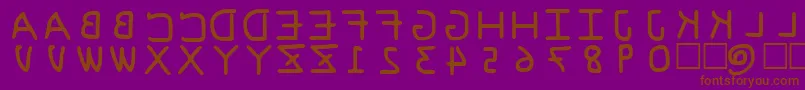 Fonte PfVeryverybadfont6s – fontes marrons em um fundo roxo