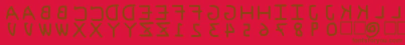 Подробнее о шрифте PfVeryverybadfont6s Шрифт PfVeryverybadfont6s – коричневые шрифты на красном фоне