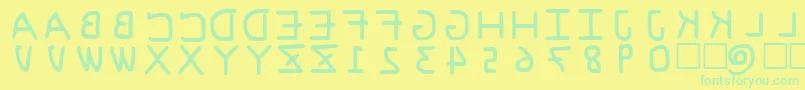 PfVeryverybadfont6s-fontti – vihreät fontit keltaisella taustalla