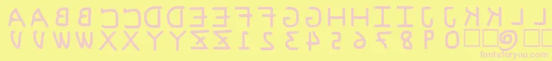 Police PfVeryverybadfont6s – polices roses sur fond jaune