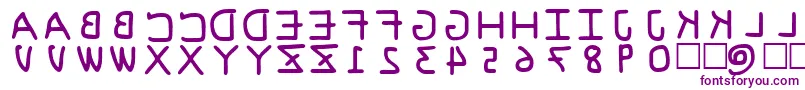 PfVeryverybadfont6s-fontti – violetit fontit valkoisella taustalla