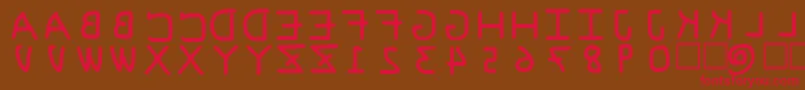 PfVeryverybadfont6s Font – Red Fonts on Brown Background
