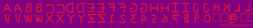 PfVeryverybadfont6s Font – Red Fonts on Purple Background
